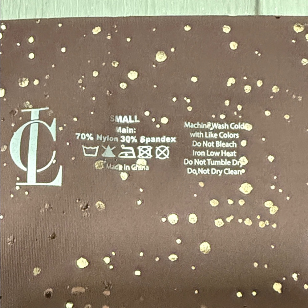 Cara Loren Active Mauve Gold Speckled High-Waisted Leggings Size S - Picture 6 of 9